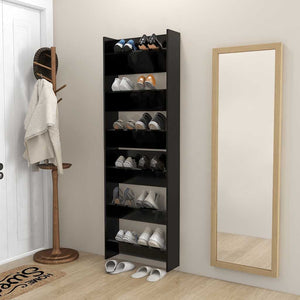 Wand Schuhschrank Set, Schwarz, 2er