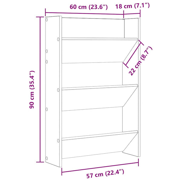 Wand Schuhschrank Sonoma Eiche 60cm