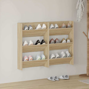 Wand Schuhschrank Sonoma Eiche, 2er Set