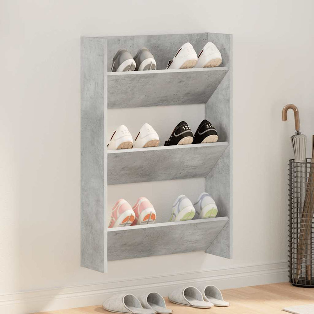 Wand Schuhschrank Betongrau 60x90 cm