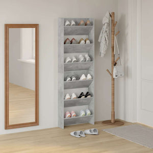 Wand-Schuhschränke, Betongrau, 2er Set