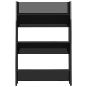 vidaXL Armoire à chaussures murale noir brillant 60x18x90 cm Aggloméré