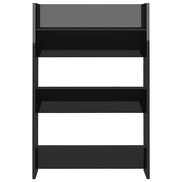 vidaXL Armoire à chaussures murale noir brillant 60x18x90 cm Aggloméré