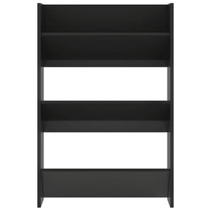 Wand Schuhschrank Schwarz Hochglanz, 2er Set