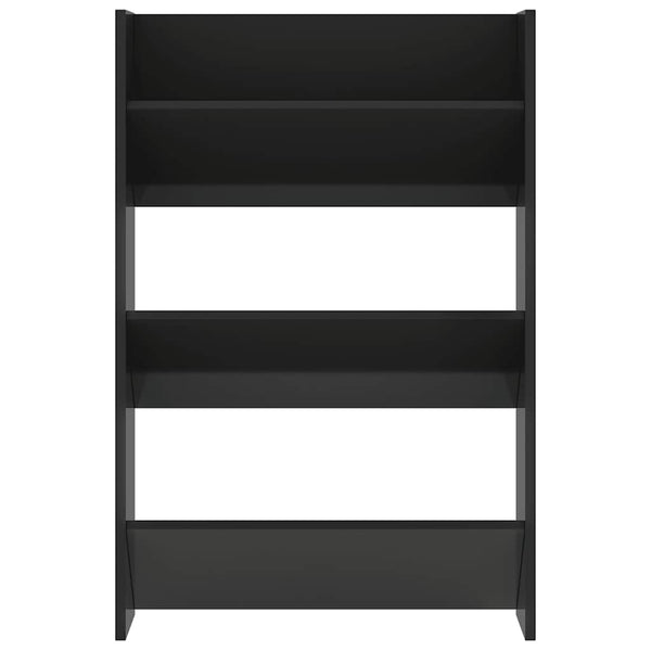 Wand Schuhschrank Schwarz Hochglanz, 2er Set