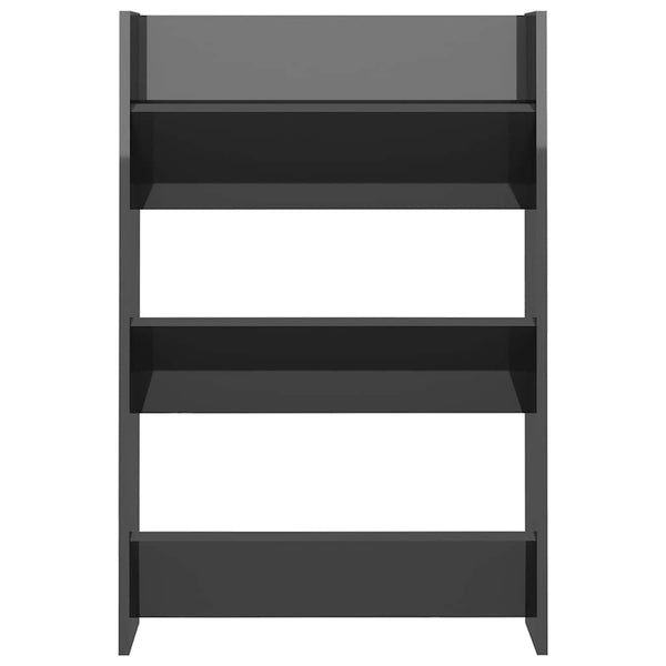 Wand-Schuhschränke Grau Hochglanz, 2er Set