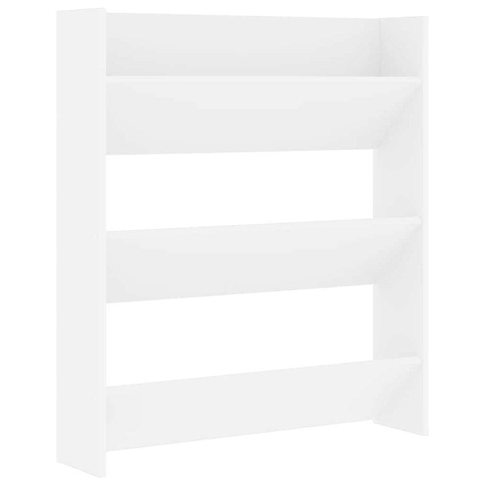 vidaXL Wall-mounted Shoe Cabinet White 80x18x90 cm Engineered Wood