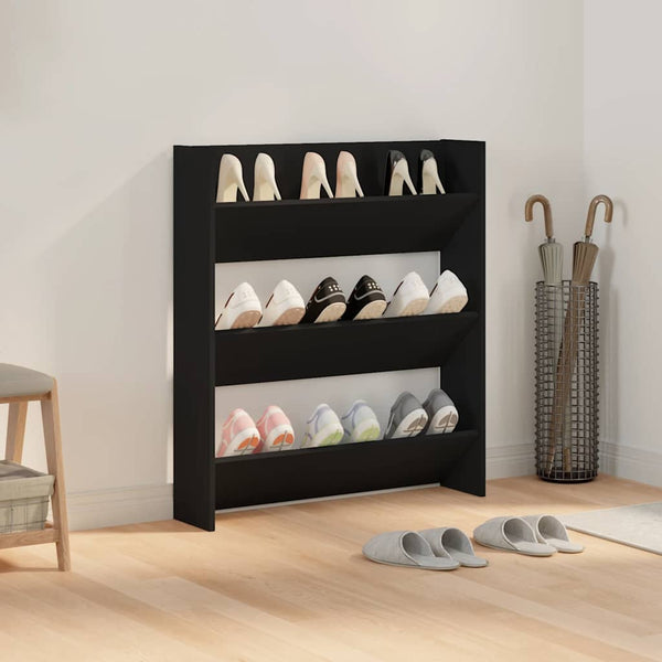 Wand Schuhschrank Schwarz 80x90 cm