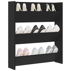 Wand Schuhschrank Schwarz 80x90 cm