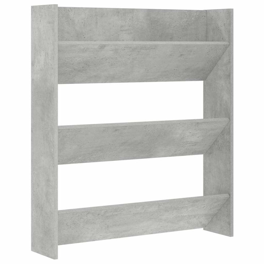 vidaXL Wall-Mounted Shoe Cabinet Concrete Gray 80x18x90 cm Engineered Wood
