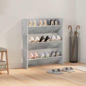 Betongrauer Wand-Schuhschrank 80cm