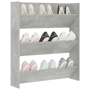 Betongrauer Wand-Schuhschrank 80cm
