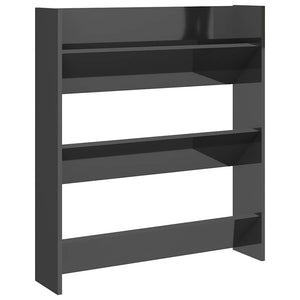 Wand Schuhschrank Grau Hochglanz 80cm