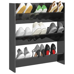 Wand Schuhschrank Grau Hochglanz 80cm