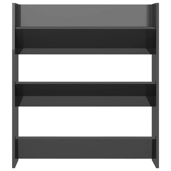 Wand Schuhschrank Grau Hochglanz 80cm