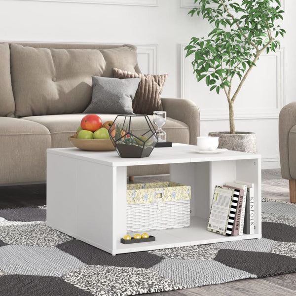 Weiße Couchtische 4er-Set 33x33 cm
