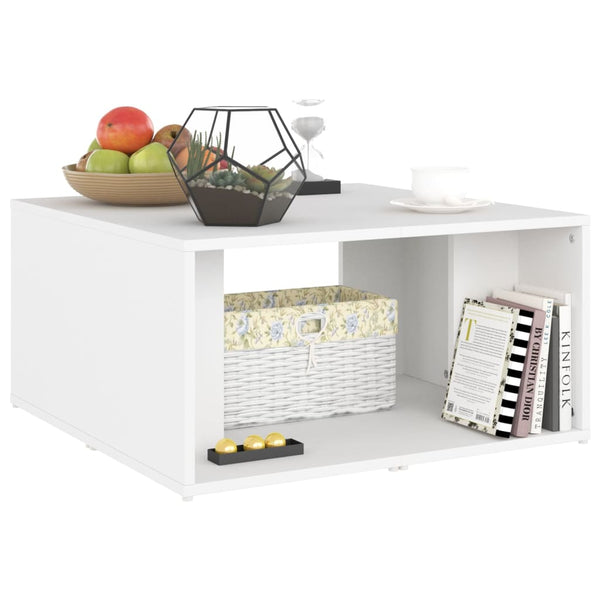 Weiße Couchtische 4er-Set 33x33 cm