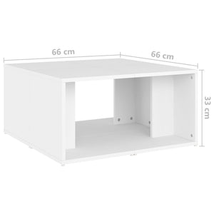 Weiße Couchtische 4er-Set 33x33 cm