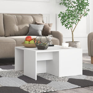 Weiße Couchtische 4er-Set 33x33 cm