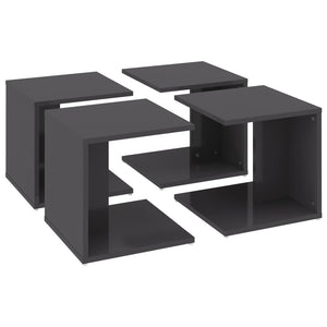 Couchtische Grau Hochglanz 4er-Set