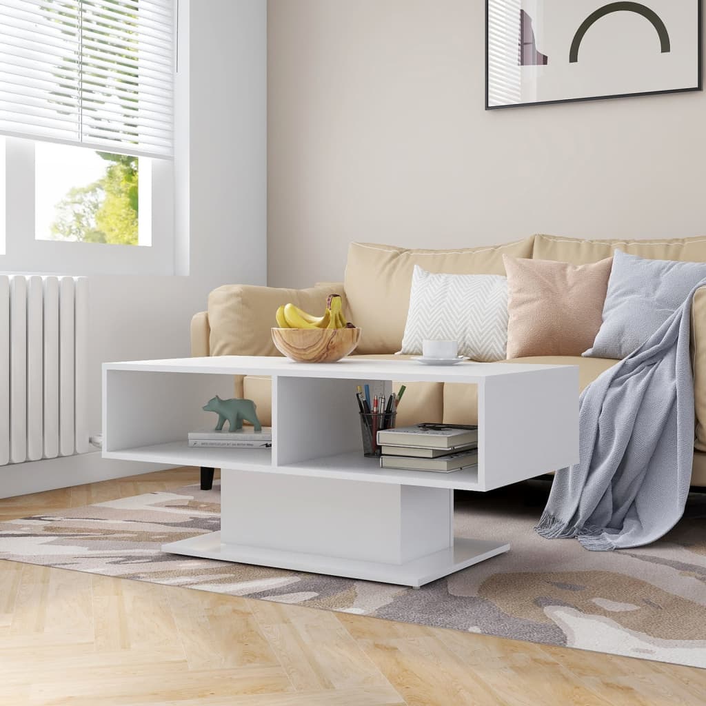 Weißer Couchtisch Holzwerkstoff 103,5 cm