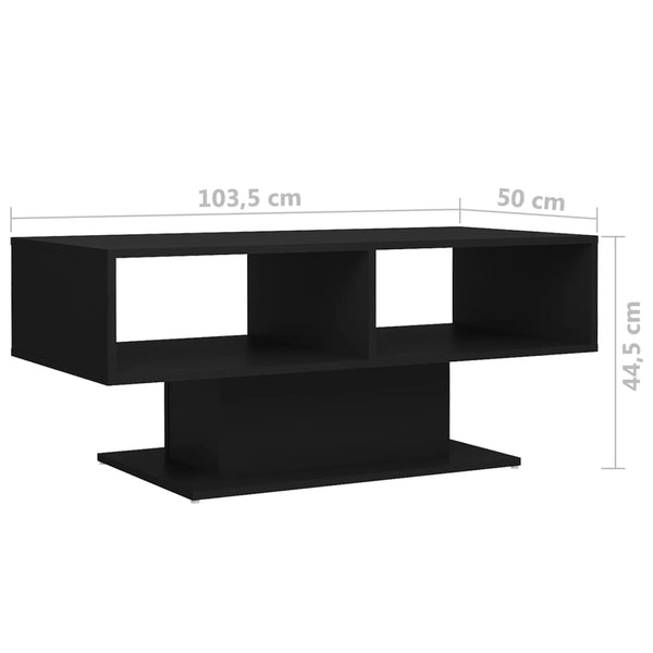 Schwarzer Couchtisch 103,5x50 cm