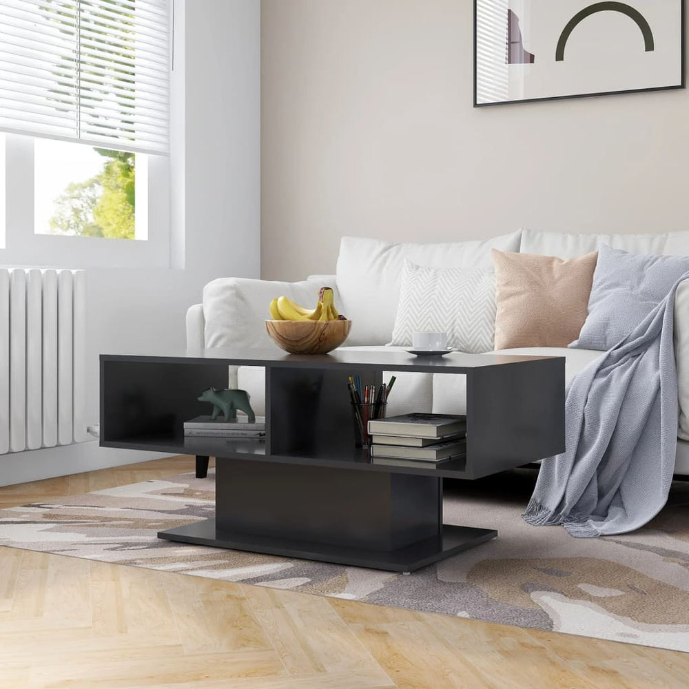 vidaXL Table basse Gris 103,5x50x44,5 cm Bois d'ingénierie