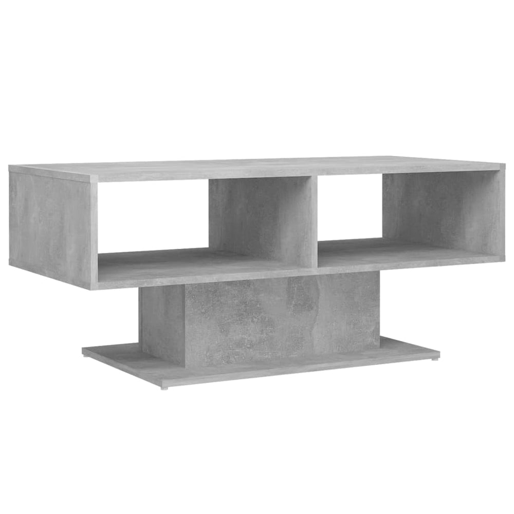 vidaXL Table basse gris béton 103,5x50x44,5 cm en bois d'ingénierie