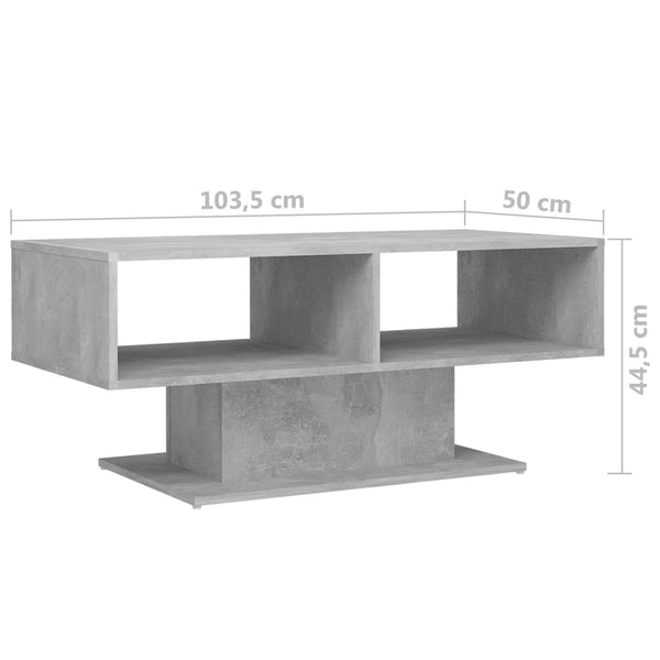Betongrauer Couchtisch, 103,5 cm