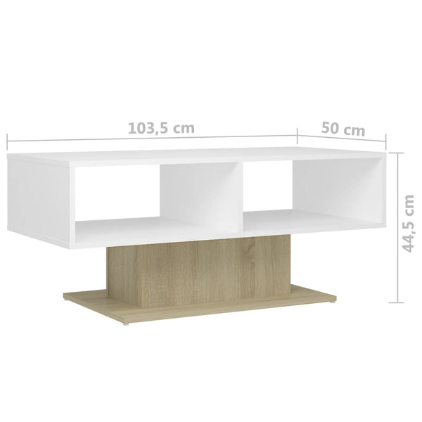 Couchtisch Weiß/Sonoma-Eiche 103,5cm
