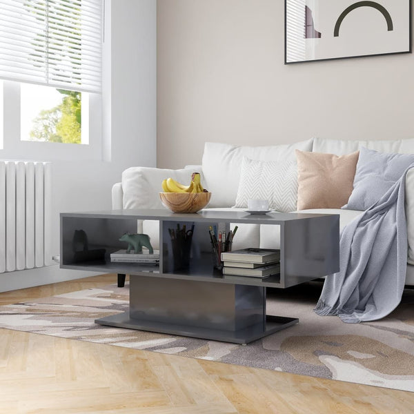 Couchtisch Hochglanz Grau 103,5 cm