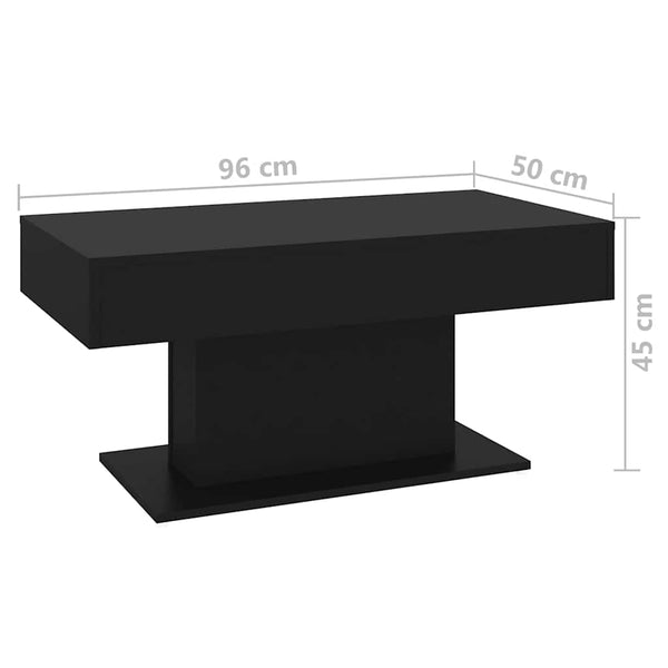 Schwarzer Couchtisch 96x50 cm