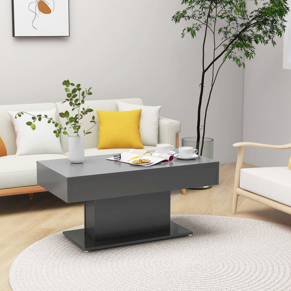 Grauer Couchtisch 96x50 cm