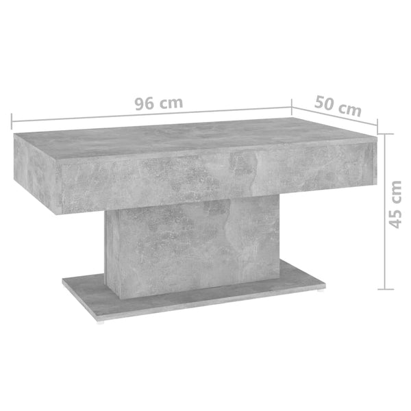 Betongrauer Couchtisch, 96 cm