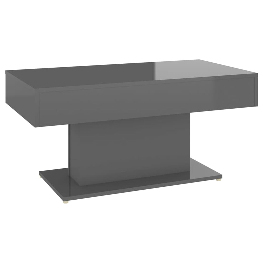 Hochglanz Couchtisch Grau 96x50 cm