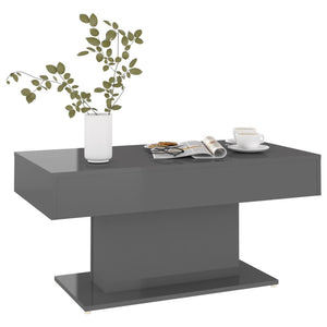 Hochglanz Couchtisch Grau 96x50 cm