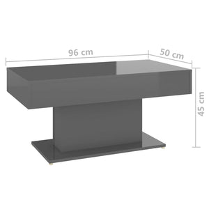Hochglanz Couchtisch Grau 96x50 cm
