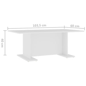 Weißer Couchtisch Holzwerkstoff 103,5 cm