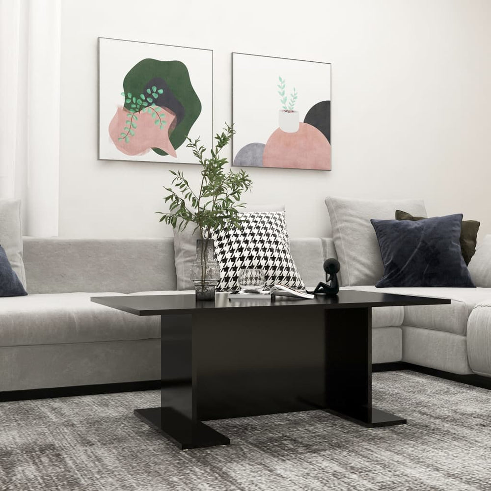 vidaXL Table basse noir 103,5x60x40 cm Bois d'ingénierie