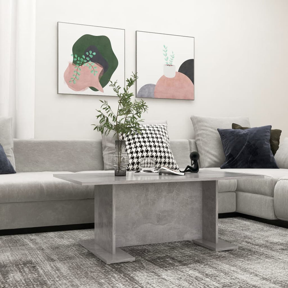 vidaXL Table basse gris béton 103,5x60x40 cm Bois d'ingénierie