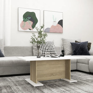 Couchtisch Weiß Sonoma-Eiche 103,5 cm