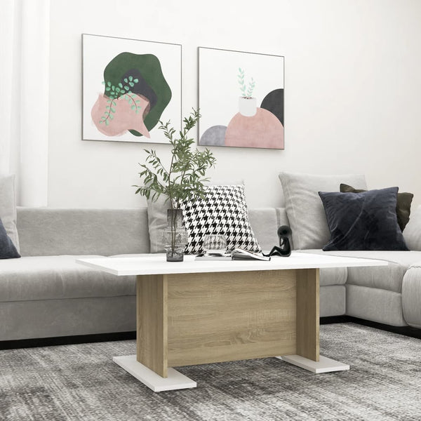 Couchtisch Weiß Sonoma-Eiche 103,5 cm
