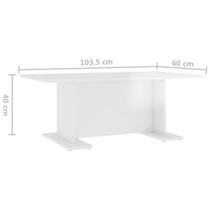 Couchtisch Hochglanz Weiß 103,5 cm