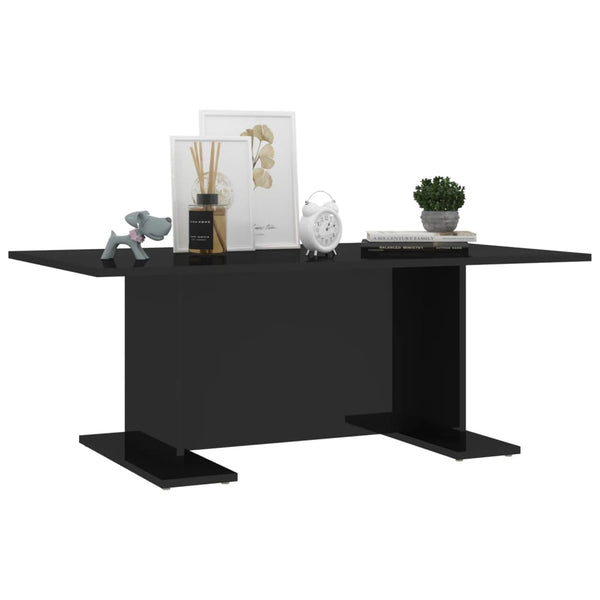 Couchtisch Hochglanz Schwarz 103,5 cm