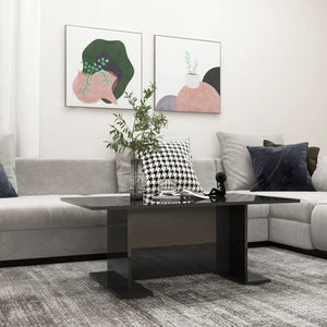 Couchtisch Hochglanz Schwarz 103,5 cm