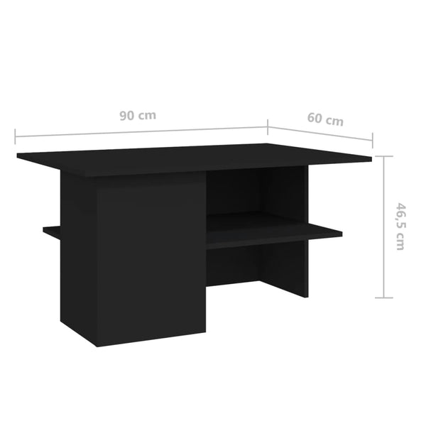 Schwarzer Couchtisch 90x60 cm