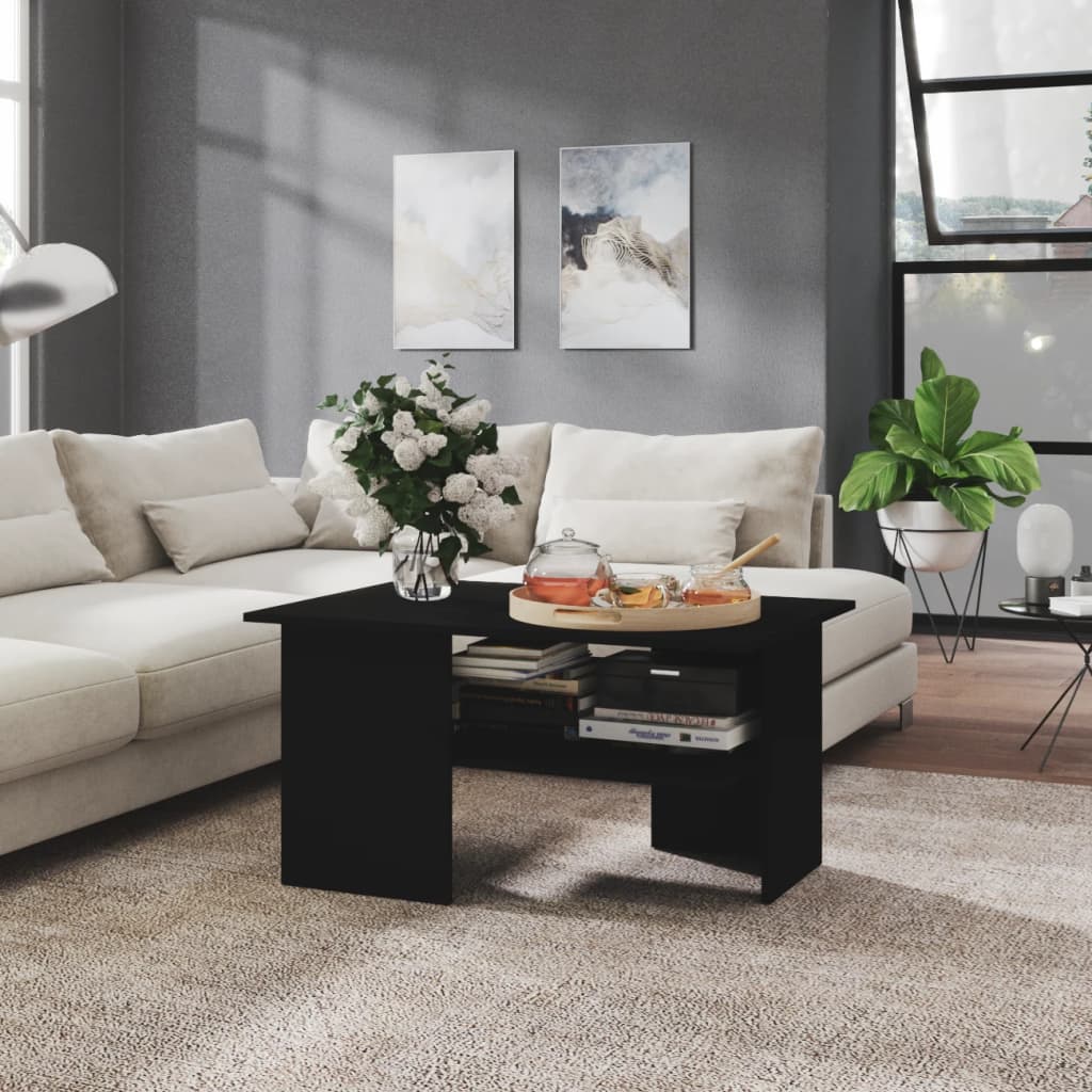 Schwarzer Couchtisch 90x60 cm