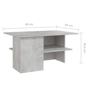Betongrauer Couchtisch, 90x60 cm