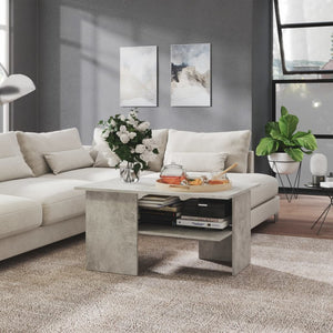 Betongrauer Couchtisch, 90x60 cm