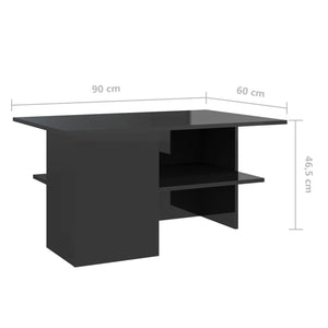 Couchtisch Schwarz Hochglanz 90x60 cm